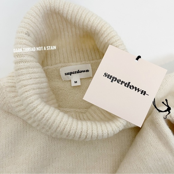 Superdown Rudie Sparkle Sleeve Sweater Dress in Ivory Size M - Picture 6 of 10